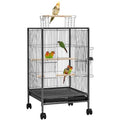 Yaheetech 35 inch Wrought Iron Bird Cage w/Play Open Top and Rolling Stand for Small Birds Like Parrots Conure Lovebird Cockatiel Lovebirds Budgies - size: 35 inch