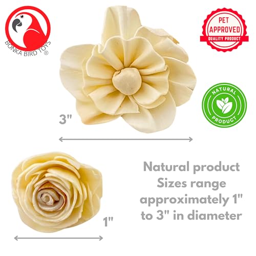 Bonka Bird Toys 3604 PK6 Sola Flower Foot Talon Craft Part Bird Toy Natural Foraging Chew Health Treat for Small to Medium Sized Birds and Other Small Pets