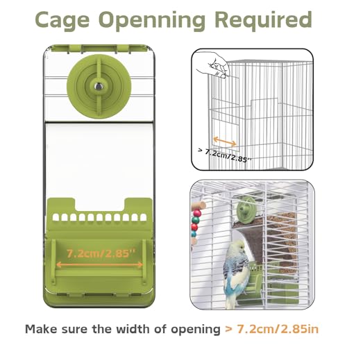 Automatic Bird Feeder, Bird Cage Feeder with Perch for Parakeet Canary Cockatiel Finch (Blue) - color: Blue