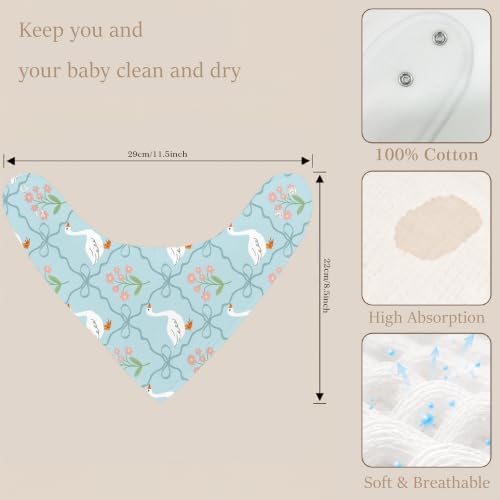Baby Organic Cotton Teething Cloth Newborn Baby Burp Cloth Bandana Drool Cloth for Drooling Cotton Baby Gifts - color: Goose