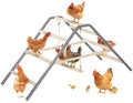 PETSFIT Chicken Perch, Solid Wood & Rustproof Iron Roosting Bar with Swing | Fits 10-12 Chickens, Promotes Natural Exercise, Easy to Assemble and Clean, Backyard Coops and Farms, All-Weather Outdoor Use - size: 62"Lx24"Wx28"H