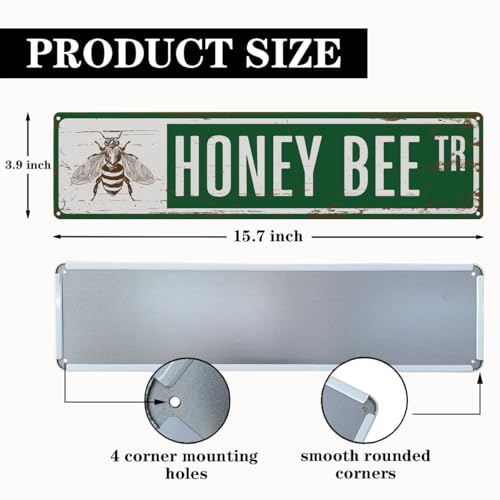 Rustic Apiary Signs, Honey Bee Trail Metal Sign, Honey Bee Signs, Retro Metal Tin Sign, Apis Keeper Decor, Backyard Farm Decor, Apis Keeper Gifts 15.8x4 Inch - color: Farmhouse 04