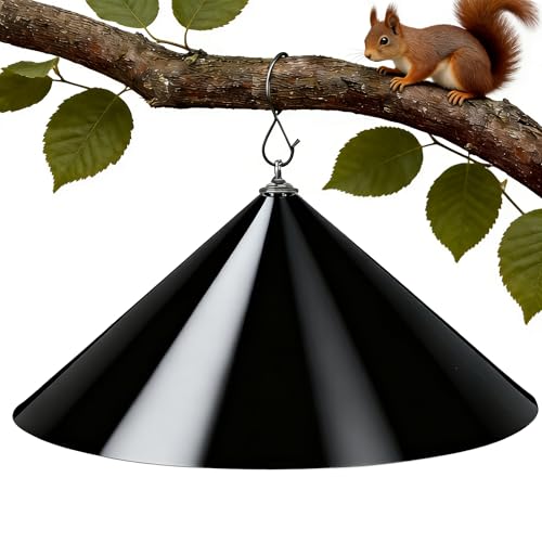 Squirrel Baffle for Bird Feeder Pole - 19 Inch for Protects Hanging Feeders (1 Pack, Black) - color: Black Hook