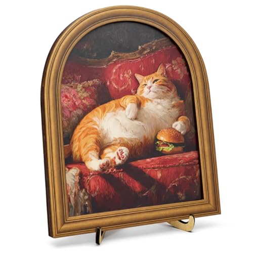 3D Funny Lazy Cat Wall Art Sign for Kitchen Decor, Food Lover Cat Portrait Wall Decor, 8x10 Inch - color: Cat-3