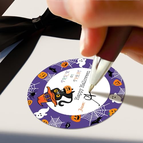 Louise Maelys 2 Inch Happy Halloween Stickers,500Pcs | Trick or Treat Halloween Stickers Name Gift Stickers for Party Decoration Goodie Bags - color: Color5