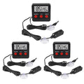 3PCS Digital Reptile Thermometer and Humidity Gauge Remote Probes Reptile Terrarium Thermometer Hygrometer Indoor Outdoor Temperature and Hygrometer Gauge