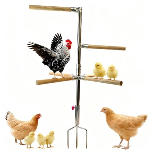 Chicken Perch Toy for Coop - Adjustable Chicken Roosting Bars | Roosting Bars for Chickens in Coop (6pcs) - Chicken Perch Run with 3-Prong Ground Plug, Chicken Roost Perch for 4-7 Chickens - size: H=61.2inches