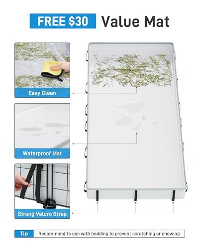 BUCATSTATE Guinea Pig Cages for 2, 20 Panels Guinea Pigs Playpen with Waterproof Mat, Metal Rabbit Cage Indoor for Hedgehogs, Quail, Chickens (56" L x 24" W x 12" H) - style: 20 Panels-56"x24"x12" (LxWxH)