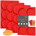 Redfly Silicone Egg Molds for Breakfast Sandwiches 4 Pcs, Non Stick 4 Inch Egg Bites Baking Pans, Jumbo Silicone Muffin Pans for Baking, Round Muffin Top Pan for Whoopie Pie Pan, Hamburger, Fruit Tart - size: 4pcs: 4 inch Jumbo