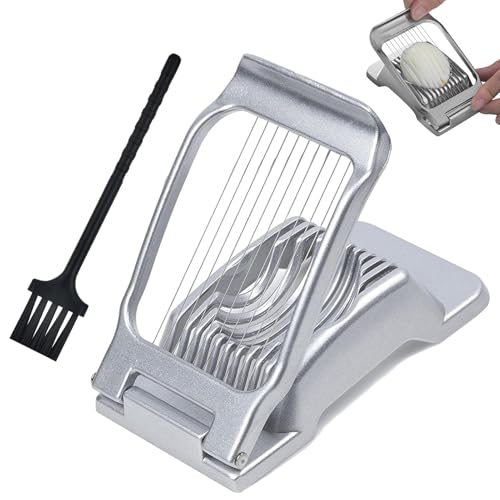 Egg Slicer, Aluminum Cutter with Stainless Steel Wires | Even slicer for hard boiled eggs, strawberries, mushrooms and other soft foods for salads, sandwiches and meal prep