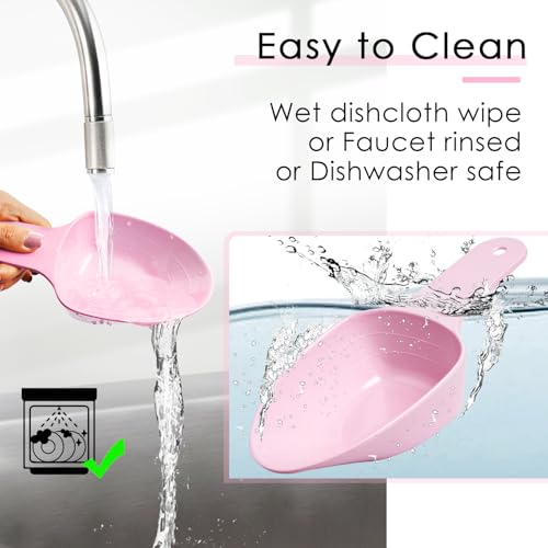 Dog Food Scoop-Melamine Pet Food Measuring Cup - 1 Cup 1/2 Cup 1/4 Cup Dog Cat Bird and Rabbit Food Feeding Scoop Dishwasher Safe - Pink - color: Pink