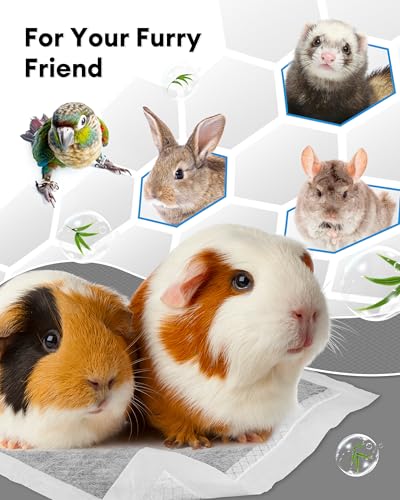 BUCATSTATE 29 Count Disposable Guinea Pig Cage Liners, Super Absorbent Guinea Pig Bedding, Bamboo Charcoal Odor Control Pee Pads for Rabbits, Ferrets and Small Animals (18''x24'') - size: 29 Count