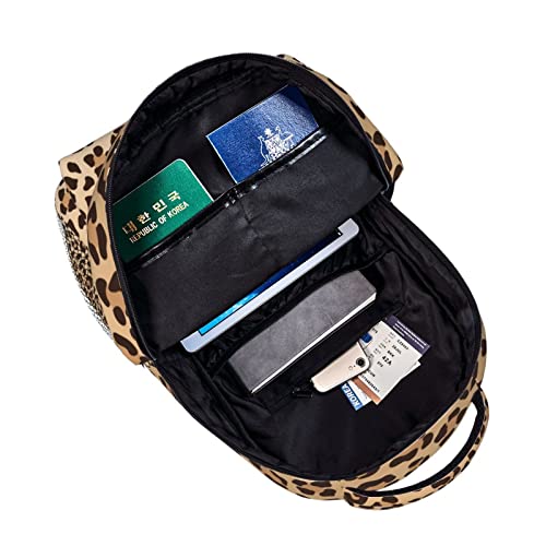 Fiokroo Leopard Backpack School Bag For Students Teens Men Women Laptop Backpacks Travel Daypack Bag With Multiple Pockets - color: Leopard Print#01