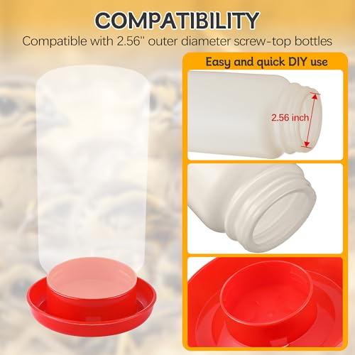 Enhon 2 Pack 2 Sizes Quail Waterer Base, Quail & Chick No Drown Water Base - size: 2 Sizes