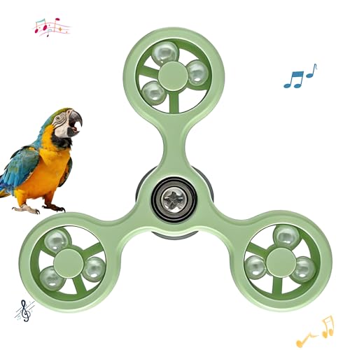 Spinning Bird-Toys Bird Cage Toys & Bird Perch Parrot-Parakeet Budgie Cockatiel Conure Macaw Chicken Parrot Enrichment Cage Accessories Small Animal Chewing Toy (Green Spinner) - color: Green Spinner