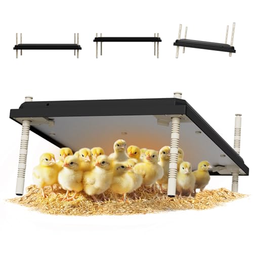 ZIDA Chick Brooders Heating Plate - 16 x 24 Inch Height and Angle Adjustable, Constant Temperature Setting 80w Brooder Heat Plate, Can Heat 50 Chicks, Low Decibel, Energy Saving and Safer