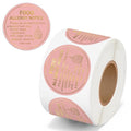 Food Allergy Notice Stickers - 500 Count Allergen Warning Label Gold Foil Adhesive Round Decal Roll, Food Alert Safety for Restaurant Home Kitchen Bakery Cake Shop (2 x 2 Inch, Pink) - color: Food Allergy Pink