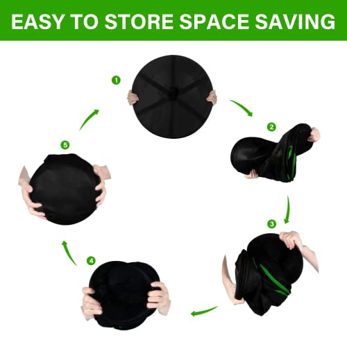 iPower 2ft 6-Layer Foldable Herb Mesh Dry Rack Hanging Drying Net with Zippers Heavy Duty Ring for Hydroponic Plant, Free Storage Bag and Hook Included - size: 6-Layer, style: Black Zippered