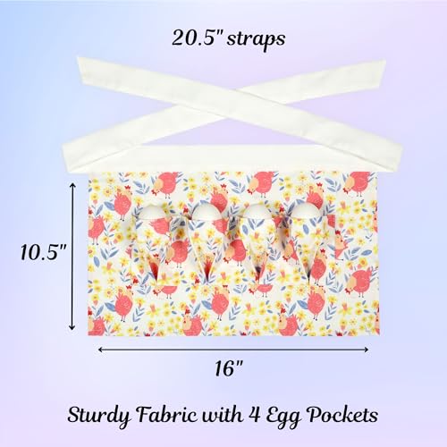 Plum Hill Chicken Egg Collecting Apron - Egg Gathering Aprons for Toddlers and Little Kids - Child Egg Apron for Fresh Eggs - color: Pink