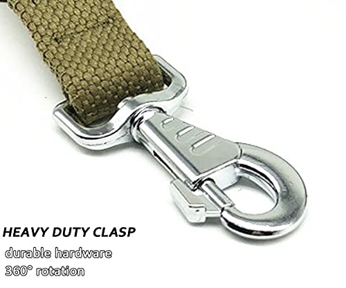 6ft Heavy Duty Tactical Dog Leash Military Brown Cotton K9 Dog Leash | Medium Large Dog Leash Strong for Outdoor Walking Hunting Hiking, Thick Webbing No Tangle Metal Hook - color: coyote brown