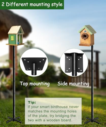 90 Inch Bird House Pole Mount Kit, Adjustable Heavy Duty Bird Feeder Pole for Outdoors, Universal Mounting Post Set with 5-Prong Base, Black, 1 Pack - size: 90 INCH