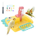 Automatic Bird Shower & Parrot Bath Fountain – Cage Mountable Parrot Shower Box for Cockatiels, Budgies, Conures & Lovebirds - color: Yellow