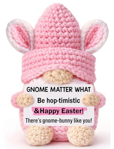 Easter Basket Stuffers for Teens - Cute Easter Basket Essentials | Handmade Crochet Easter Gnomes, Bunny Decorations Decor, Egg Fillers Funny Easter Gifts for Girls Boys Adults Women