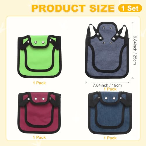 M METERXITY 4-Pack Chicken Saddle for Hens, 9.8 Inch Canvas Chicken Apron Back Protector with Adjustable Strap for Protecting Bird Back Feathers, Poultry Saver [Mixing 4 Styles B] - color: Neon Green/Burgundy/Lavender/Navy Blue