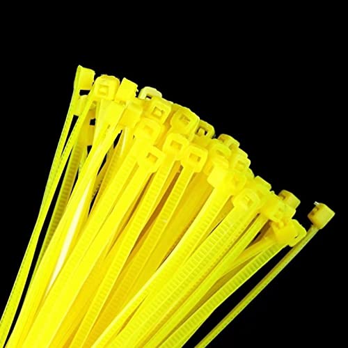 Zip Ties, 100pcs Yellow Zip Ties 8 Inch, Plastic Ties Small Zipties Cable Tie Wraps, Multi-Purpose Cable Management Ties, Self-Locking Ziptie for Office and Home(Can bear 30lb) - color: Yellow, size: 8" (100 Pack)