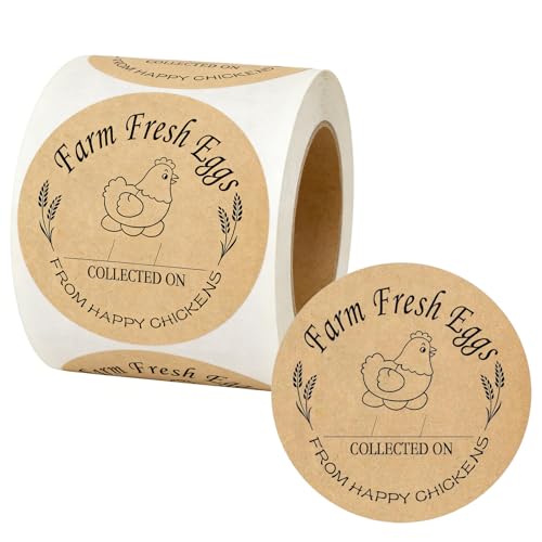 500 Pcs Farm Eggs Laid On Stickers 2 inch Farm Eggs Collected Date Stickers Coop Handling Instructions Labels Egg Carton Eggs Sell
