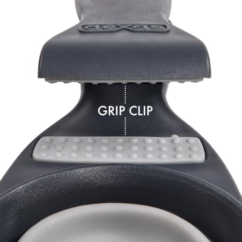 Dexas Popware for Pets Collapsible Klip Scoop, 3-in-1 Pet Food Scoop, Measuring Cup and Bag Clip, 1/2 Cup Capacity, Light Gray - color: Light Gray, size: 1/2 Cup Capacity