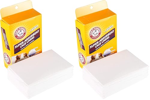 Arm & Hammer Super Absorbent Cage Liners for Guinea Pigs, Hamsters, Rabbits & Small Animals, Odor Control Cage Tray Liners for Wire or Mesh Grate Cages, Trim to Fit, 7 Count (Pack of 2) - size: 7 Count (Pack of 2)