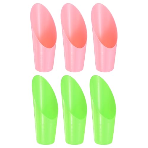 M METERXITY 6-Pack Bonsai Soil Scoops, Plastic Garden Soil Scoops Bucket Shovel Potting Scoopers for Transplanting/Flower Planting/Plant Succulent, Colorful Small Gardening Tools [Green, Pink] - color: Green, Pink