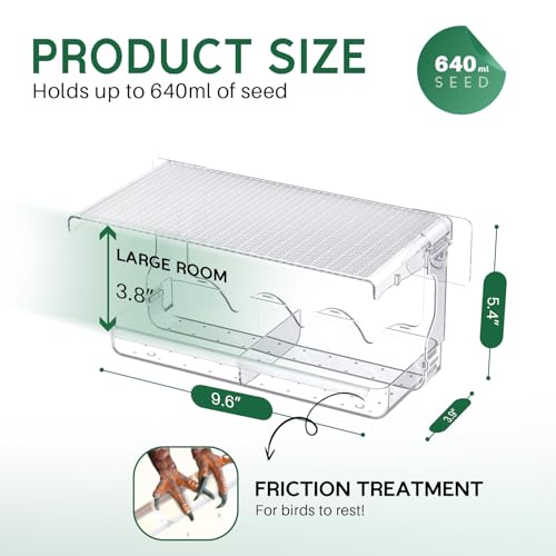 SUNALLY Window Bird Feeder for Outdoors, Clear Bird Feeders Window Mounted | Transparent Feeders with Self-Adhesive Hooks, Outside Hummingbird, Bird Watching for Garden, Yard, Elderly Kids, Cats Viewing - style: Style 2