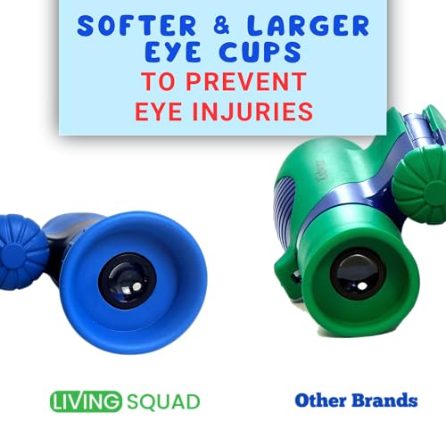 Kids Blue Binoculars 8x21 - Kids Age 3-12, Shock Proof Compact Binoculars Set with High Resolution Optics Toys for Bird Watching, Stargazing, Hunting, Hiking, with Case, Neck Strap | bird watching, camping, stargazing, hunting, hiking, includes carry case