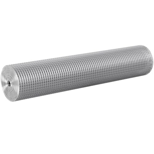 VEVOR Hardware Cloth, 1/2 inch 36in x 50 ft 19 Gauge, Hot Dipped Galvanized Wire Mesh Roll, Chicken Wire Fencing, Wire Mesh for Rabbit Cages, Garden, Small Rodents