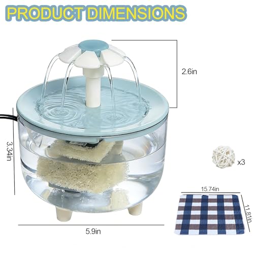 kathson Parrot Bathtub,Automatic Bird Bath Shower,Parakeet Bath Tub with Petal Circulating Filter Fountain Birds Cage Bathing for Small Medium Parrots Lovebirds Conures Finches Cockatiels Budgie, Blue