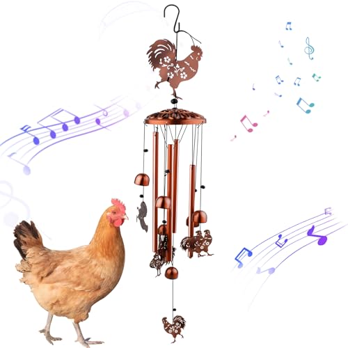 Large Chicken Toys for Coop, Chicken Wind Chime Enrichment Toys, Hanging Chick Peck Toy with Colorful Bells, Home Garden Musical Coop Accessories - style: C