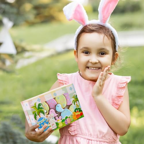 Zoketriton 24Pcs Easter Cookie Boxes with Window, Easter Buffalo Plaid Cute Bunny Egg Cookie Gift Kraft Paper Treat Boxes Cookie Goody Container for Spring Easter Party Supplies