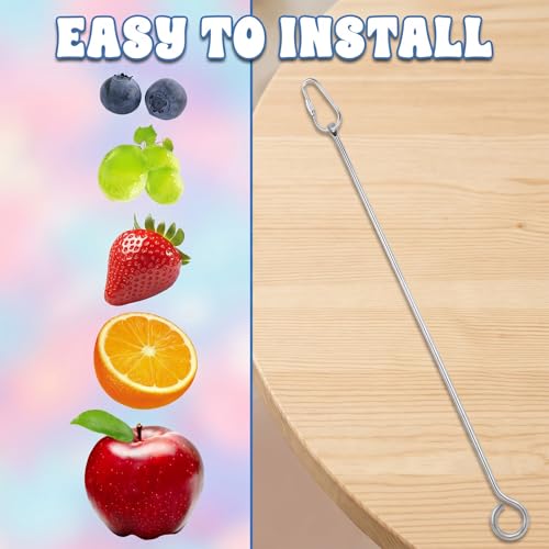3Pcs Bird Food Holder Cage Food Holder Stainless Steel Small Animal Bird FoodTreats Skewer Hanging Vegetable Fruit Feeder Feed Treating Tool Parrots Cockatoo Cockatiel (Silver)