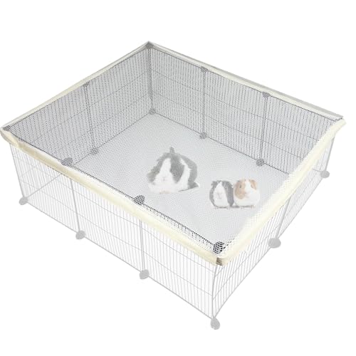 Cage Cover, Ventilated Mesh Top for C&C Midwest Guinea Pig Cage, Breathable & Escape-Proof Small Animal Enclosure Lid with Secure Clips for Rabbits（Not Include cage） (42in x 28in Cage Cover) - color: 42in x 28in Cage Cover