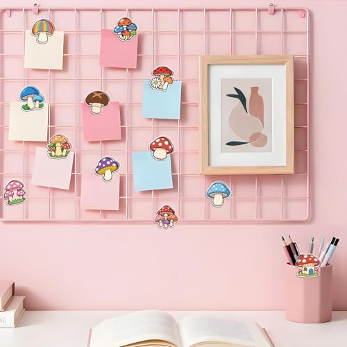 MAYJOYDIY 24Pcs 12 Styles Mushroom Plant Acrylic Chip Clips Colorful Mushroom Cluster Bag Sealer Sealing Closures Cute Daisiy House Pizza Bag Clips for Food Storage Airtight Seal Grip - style: Mushroom