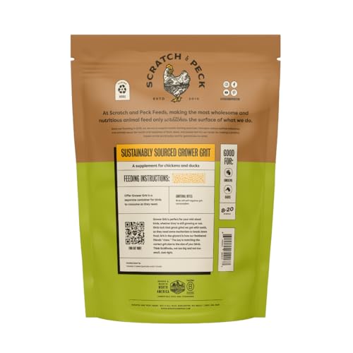 Scratch and Peck Feeds | Grower Grit for Chickens & Ducks | 7 lb Pouch | Essential Supplement for Healthy Digestion and Gizzard Health, All Natural, Sustainably Sourced - style: Grower Grit - 7-lbs