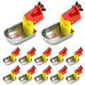 12 Pcs Stainless Auto Chicken Water Cups, Self-Filling for 5 Gal Bucket | Self-filling keeps water fresh; bowl shape for natural drinking; fits PVC pipes; for ducks, rabbits, quails & backyard
