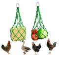 Chicken Vegetable Hanging Feeder 2PCS - Reusable Poultry Feeding String Bag, No Waste Enrichment Feeder for Hens Ducks Coops, Chicken Toy for Coops(Green) - color: Green