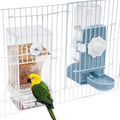 Lemtrflo No Mess Bird Feeder Water Dispenser Set, Automatic Bird Feeder | Parrot, Parakeet Cage Accessories - color: blue