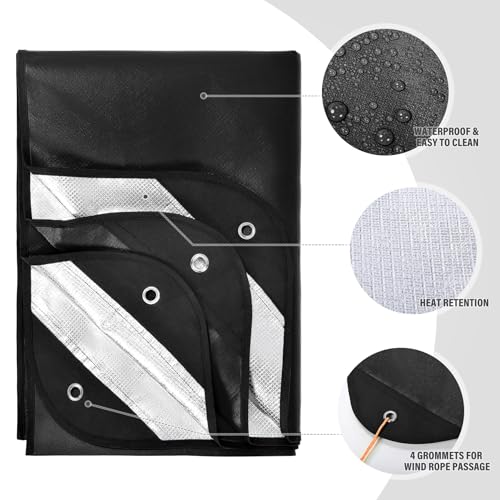 6 Pack Heavy Duty Reflective Survival Space Blankets, Multipurpose Emergency Thermal Blanket for All Weather, Black - color: Black 83''x59'',6 Packs