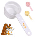 1 Cup Dog Food Scoop, Extra Long Handle Sturdy Melamine Pet Food Measuring Scoop with Clear Marking Lines, BPA-Free, Shatterproof, Dishwasher Safe (White, 1 Cup) - color: White, size: 1 Cup