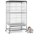 Large Bird Cage Seed Cather,Bird Cage Cover Adjustable Airy Skirt Guard | Birdcage Nylon Mesh Net for Parrot Parakeet Macaw African Round Square Cages Cover (118 * 31.5in/300 * 80cm) (White) - color: 118*31.5in-White