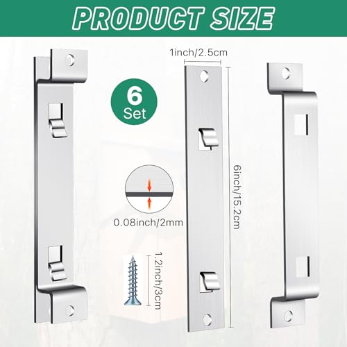 Supkiir 6 Sets Bird House Hanger Bracket, Rust Proof Galvanized Steel Bird House Kit, Stable Mounting Bracket with Screws for Securing and Stabilizing Bird Houses Nesting Boxes Feeders